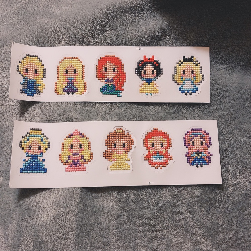 Handmade Disney Princess 3D Pixel Art Stickers